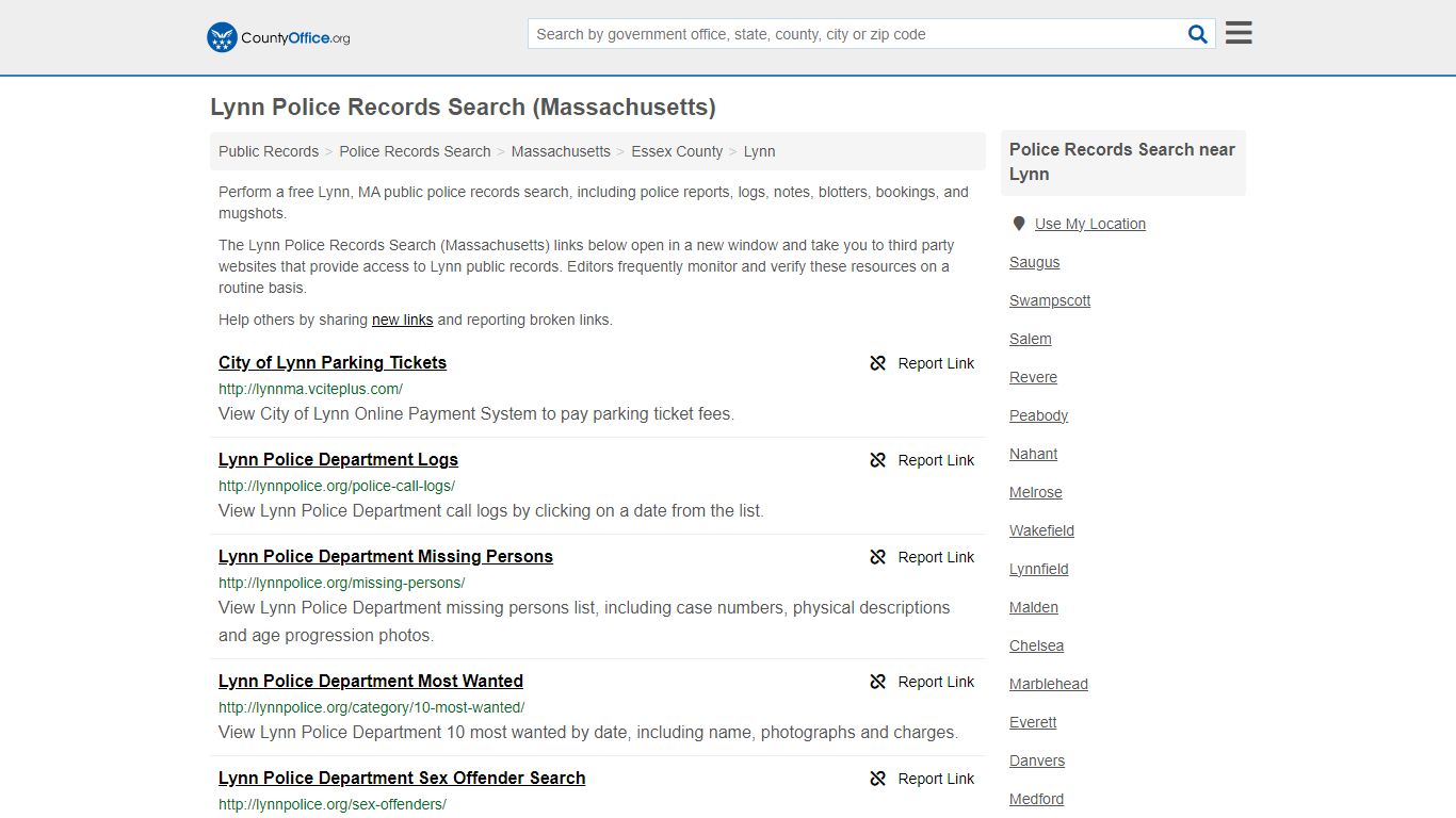 Police Records Search - Lynn, MA (Accidents & Arrest Records)